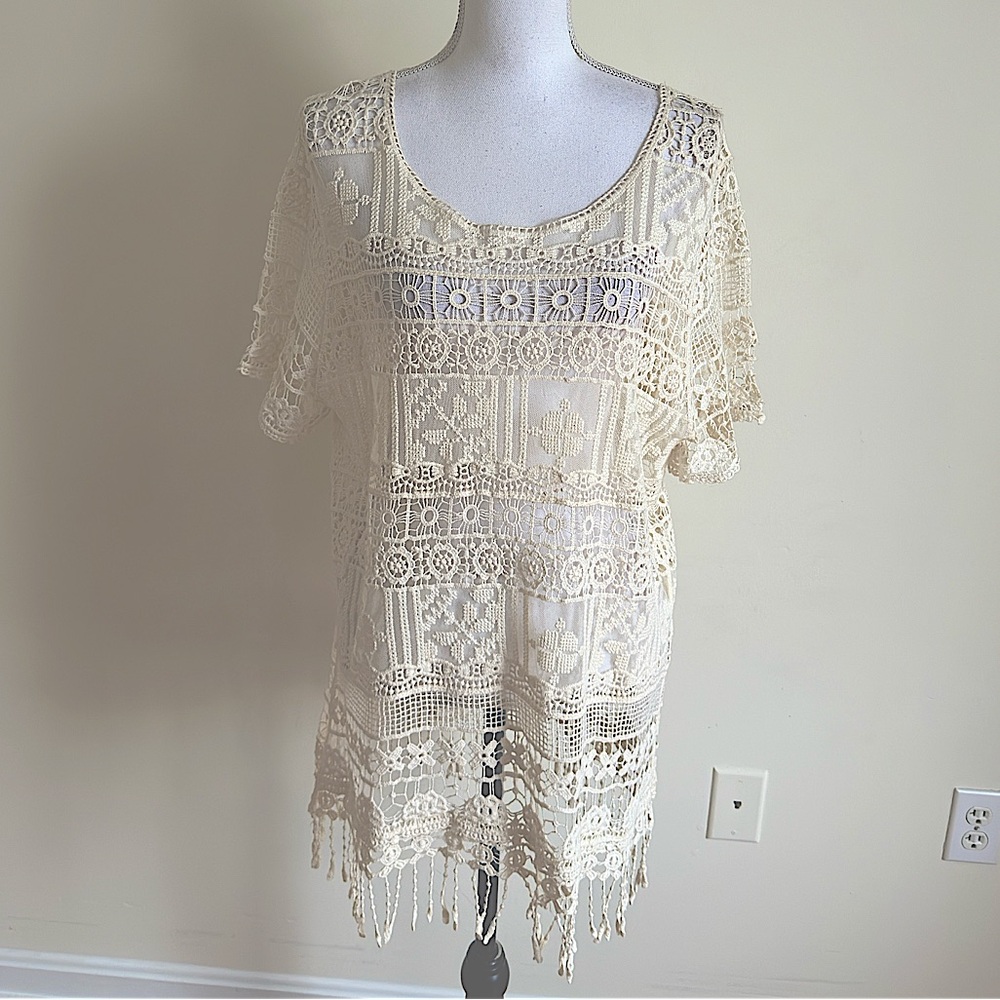 kaktus || Womans Crochet womans Tunic size Xl